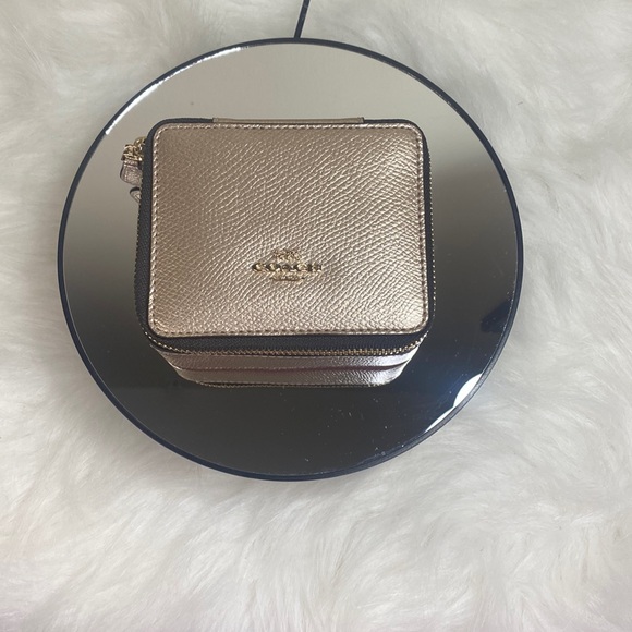 COACH Jewelry/ Travel Box Metallic Gold/ Brown (NWOT) - Picture 5 of 6